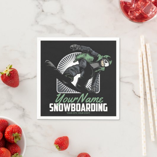 Serviette En Papier Snowboarding (En situation)