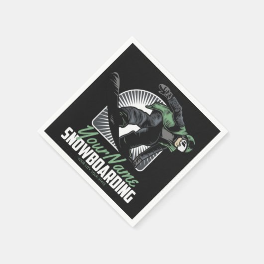 Serviette En Papier Snowboarding (Coin)