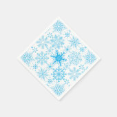 Serviette En Papier Snowflake bleu motif (Coin)