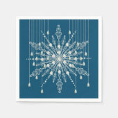 Serviette En Papier Snowflake losange élégant hiver bleu gris (Devant)