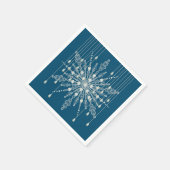 Serviette En Papier Snowflake losange élégant hiver bleu gris (Coin)