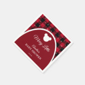 Serviette En Papier Snowflake Red Plaid Merry Little Baby Shower (Coin)