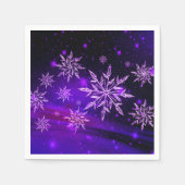 Serviette En Papier Snowflake rose violet hiver mignon (Devant)