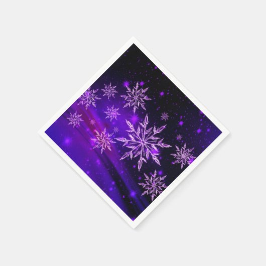 Serviette En Papier Snowflake rose violet hiver mignon (Coin)