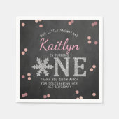 Serviette En Papier Snowflake Winter Chalkboard 1er anniversaire (Devant)