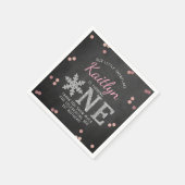 Serviette En Papier Snowflake Winter Chalkboard 1er anniversaire (Coin)