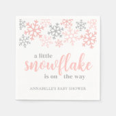 Serviette En Papier Snowflake Winter Girl Baby Shower (Devant)