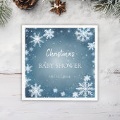 Serviette En Papier Snowflake Winter Wonderland Baby shower Bleu