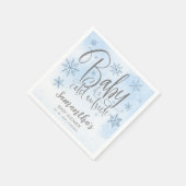 Serviette En Papier Snowflakes Baby It's Cold Outside Boy Baby shower (Coin)