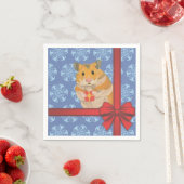 Serviette En Papier Snowflakes Christmas Hamster (En situation)