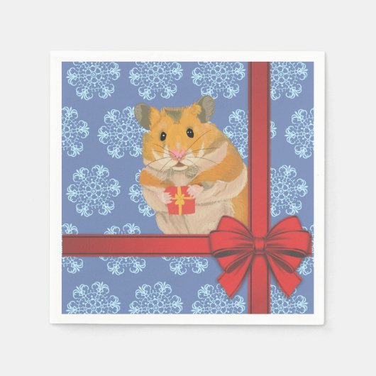 Serviette En Papier Snowflakes Christmas Hamster (Devant)
