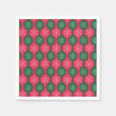 Serviette En Papier Snowflakes de Noël sur l'oignon rouge vert rétro (Devant)