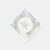 Serviette En Papier Snowflakes d'hiver Baby shower verdoyant (Coin)