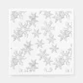 Serviette En Papier Snowflakes d'hiver Élégant blanc (Devant)