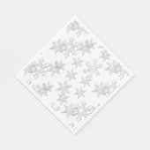 Serviette En Papier Snowflakes d'hiver Élégant blanc (Coin)