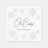 Serviette En Papier Snowflakes d'hiver Oh bébé Napkins (Devant)