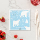 Serviette En Papier Snowflakes d'ours polaire personnalisé (En situation)