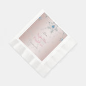 Serviette En Papier Snowflakes en argent Cristaux Perles rose Mariage (Coin)
