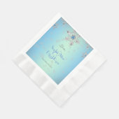 Serviette En Papier Snowflakes en argent Crystals Blue Pearls Mariage (Coin)