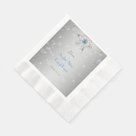 Serviette En Papier Snowflakes en argent Crystals Mariage perles en ar (Coin)