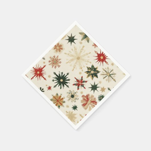 Serviette En Papier Snowflakes en or rustique Noël motif (Coin)