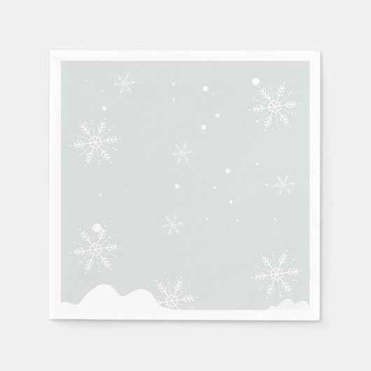 Serviette En Papier Snowflakes givré fête d'anniversaire (Devant)