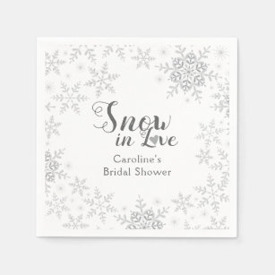 Serviette En Papier Snowflakes hiver neige en amour Fête des mariées