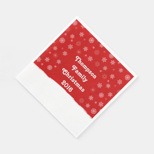 Serviette En Papier Snowflakes Holiday Design avec un Arrière - plan r (Coin)