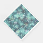 Serviette En Papier Snowflakes le plus beau Motif ID Turquoise846 (Coin)