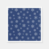Serviette En Papier Snowflakes navy blue background (Devant)