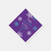 Serviette En Papier Snowflakes Noël Noël Noël Mauve Turquoise (Coin)
