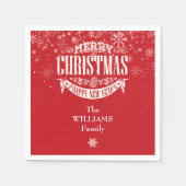 Serviette En Papier Snowflakes personnalisés Joyeux Noël (Devant)