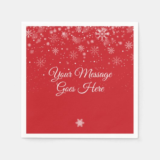 Serviette En Papier Snowflakes personnalisés Joyeux Noël (Devant)