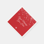 Serviette En Papier Snowflakes personnalisés Joyeux Noël (Coin)