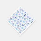 Serviette En Papier Snowflakes, Snowmen et Pingouins de Noël (Coin)