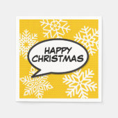 Serviette En Papier Snowflakes Speech Buble Fun Retro Comédie Livre (Devant)
