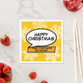 Serviette En Papier Snowflakes Speech Buble Fun Retro Comédie Livre (En situation)