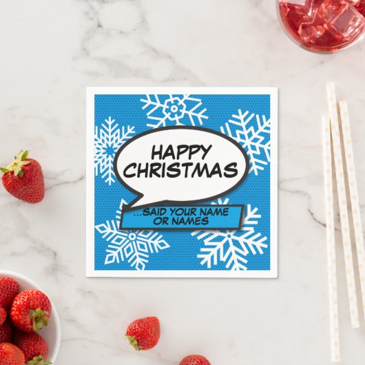 Serviette En Papier Snowflakes Speech Buble Fun Retro Comédie Livre (En situation)