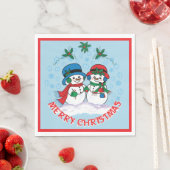 Serviette En Papier Snowman (En situation)
