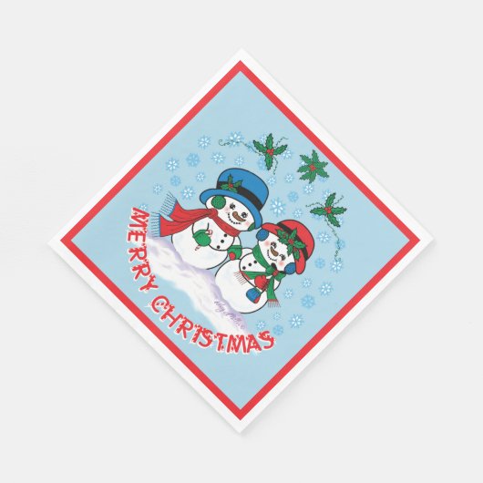 Serviette En Papier Snowman (Coin)