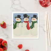 Serviette En Papier Snowman (En situation)