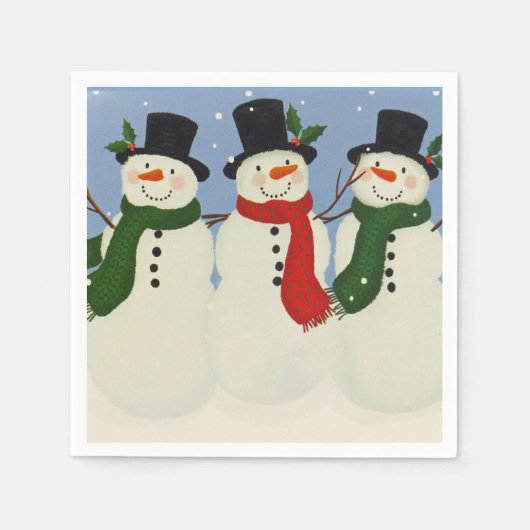 Serviette En Papier Snowman (Devant)