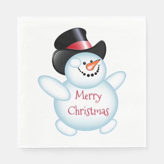 Serviette En Papier Snowman (Devant)