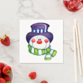 Serviette En Papier Snowman (En situation)