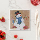 Serviette En Papier Snowman (En situation)