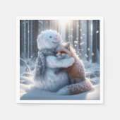 Serviette En Papier Snowman Accroche Un Renard (Devant)