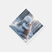 Serviette En Papier Snowman Accroche Un Renard (Coin)