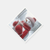 Serviette En Papier Snowman Avec Chocolat Chaud (Coin)