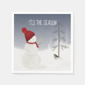Serviette En Papier Snowman Avec Star De Noël (Devant)