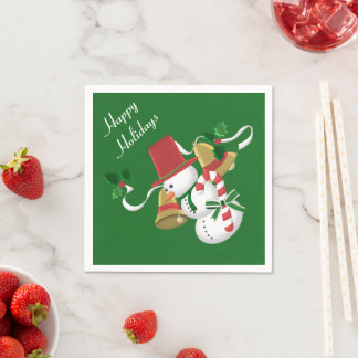 Serviette En Papier Snowman Bells Noël